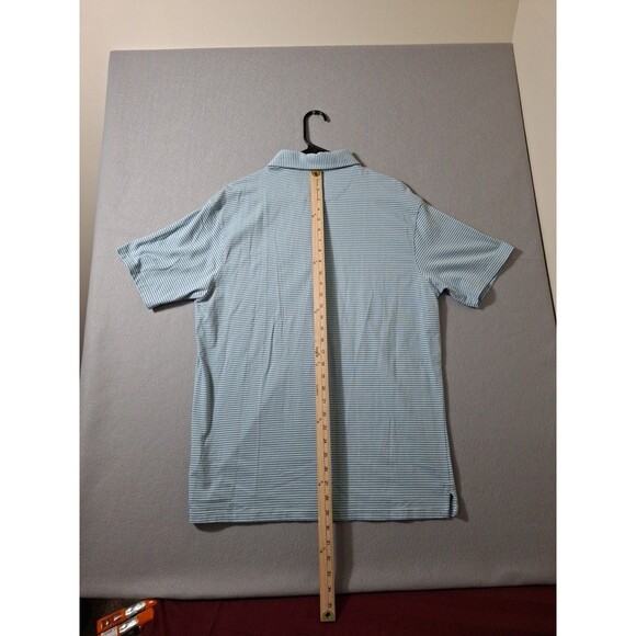 Fish Hippie Polo Shirt Blue Stripes Collared Golf Tennis Striped Men's Large - Picture 4 of 5
